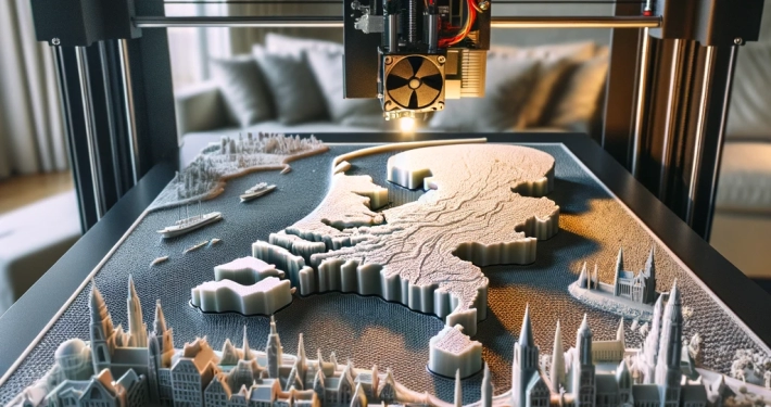 een afbeelding van een 3D printer die Nederland print